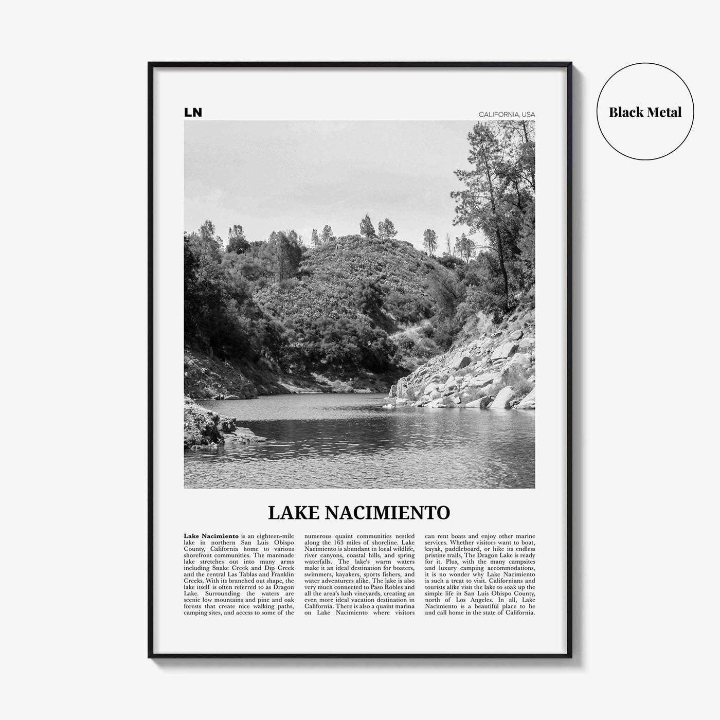 Lake Nacimiento Print Black and White, Lake Nacimiento Wall Art, Lake Nacimiento Poster, Lake Nacimiento Photo, Lake Nacimiento Wall Décor