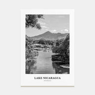 Lake Nicaragua Portrait B&W Poster