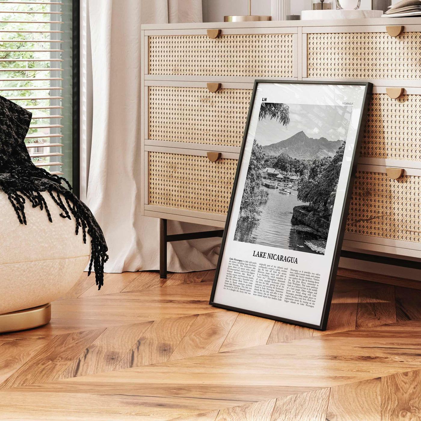 Lake Nicaragua Print Black and White, Lake Nicaragua Wall Art, Lake Nicaragua Poster, Lake Nicaragua Photo, Lake Nicaragua Wall Décor