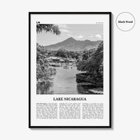 Lake Nicaragua Print Black and White, Lake Nicaragua Wall Art, Lake Nicaragua Poster, Lake Nicaragua Photo, Lake Nicaragua Wall Décor