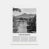 Lake Nicaragua Travel B&W Poster