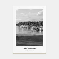Lake Norman Portrait B&W Poster