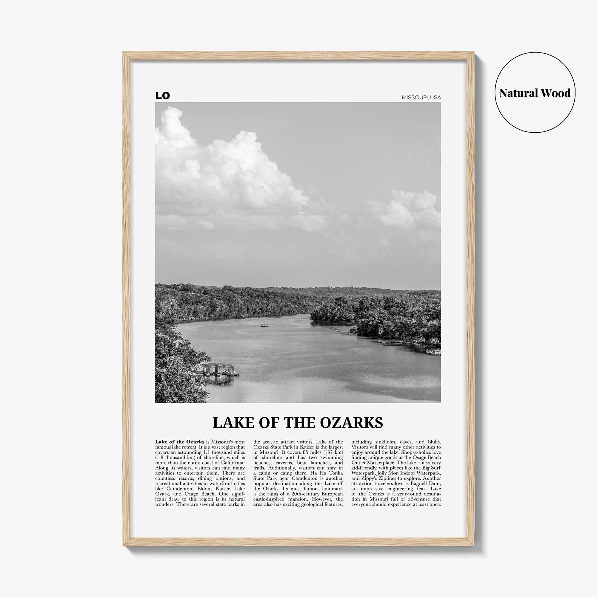 Lake of the Ozarks Print Black and White, Lake of the Ozarks Wall Art, Lake of the Ozarks Poster, Lake of the Ozarks Photo, Missouri, USA