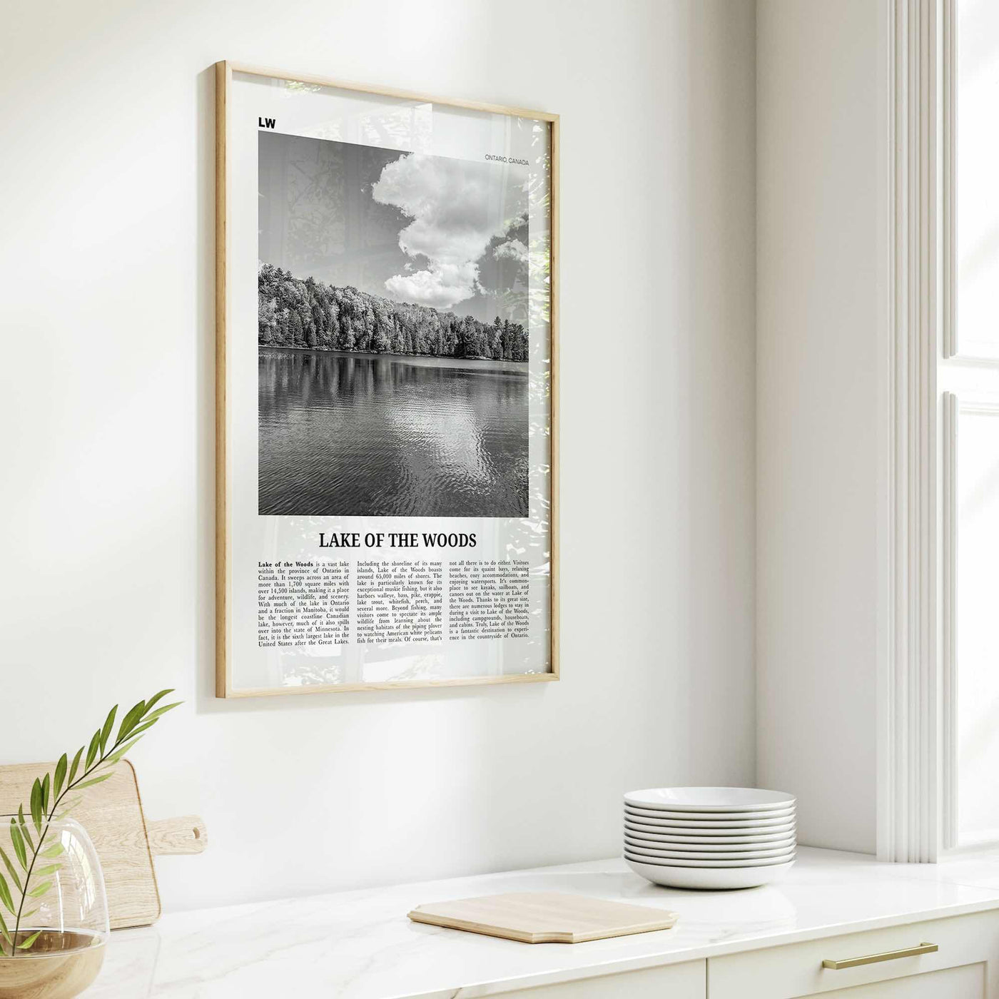 Lake of the Woods Print Black and White, Lake of the Woods Wall Art, Lake of the Woods Poster, Lake of the Woods Photo, Ontario, Canada