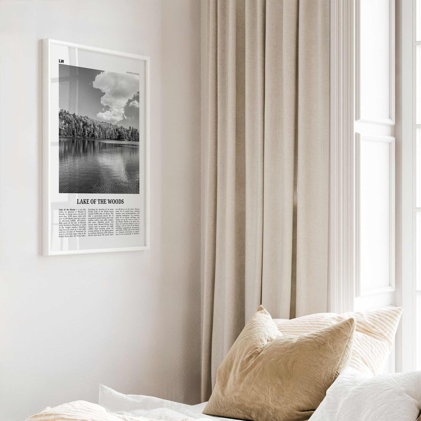 Lake of the Woods Print Black and White, Lake of the Woods Wall Art, Lake of the Woods Poster, Lake of the Woods Photo, Ontario, Canada