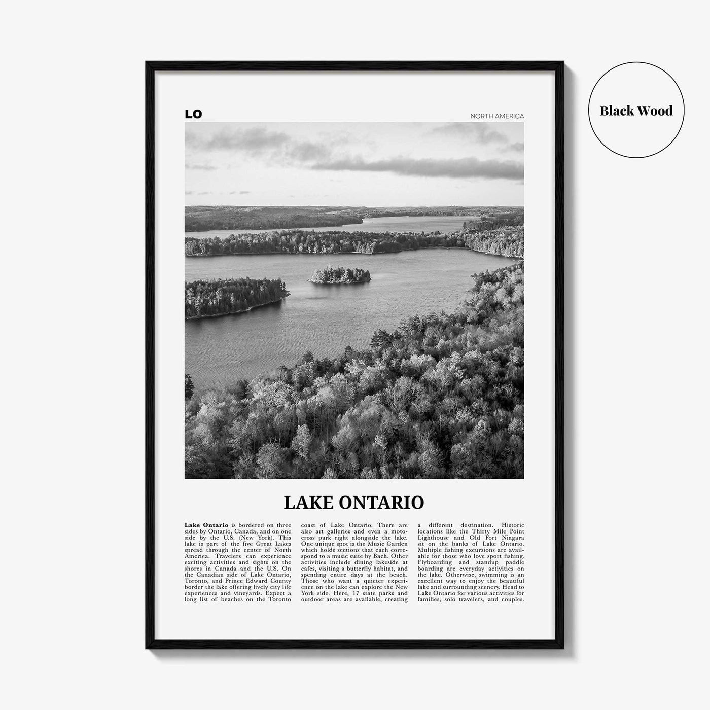 Lake Ontario Print Black and White, Lake Ontario Wall Art, Lake Ontario Poster, Lake Ontario Photo, Lake Ontario Wall Décor, North America