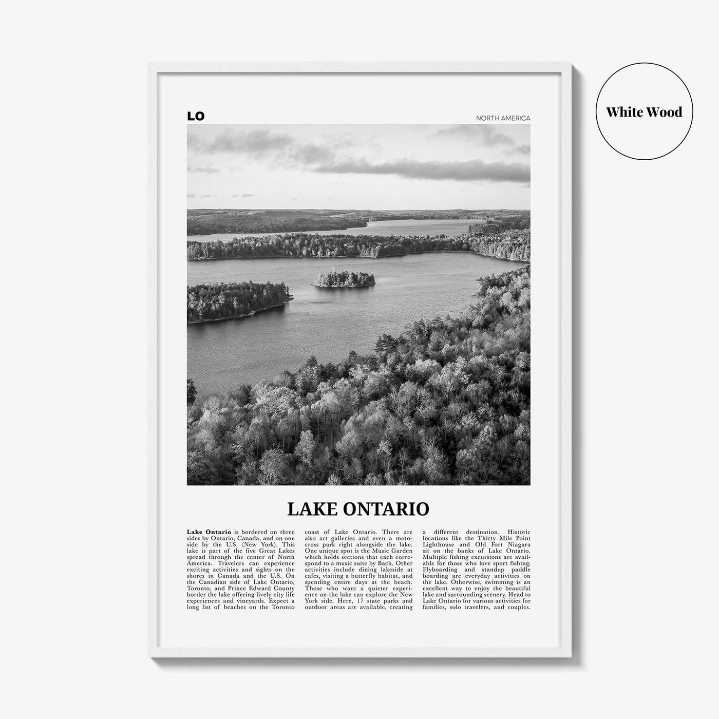 Lake Ontario Print Black and White, Lake Ontario Wall Art, Lake Ontario Poster, Lake Ontario Photo, Lake Ontario Wall Décor, North America