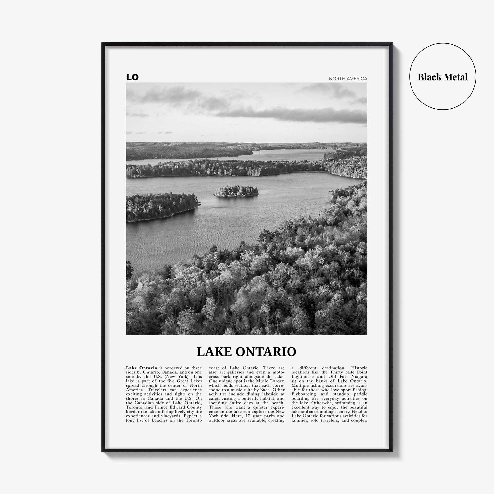 Lake Ontario Print Black and White, Lake Ontario Wall Art, Lake Ontario Poster, Lake Ontario Photo, Lake Ontario Wall Décor, North America