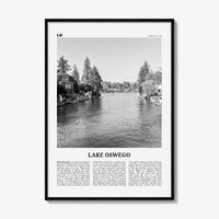Lake Oswego Print Black and White, Lake Oswego Wall Art, Lake Oswego Poster, Lake Oswego Photo, Lake Oswego Wall Décor, Oregon, USA