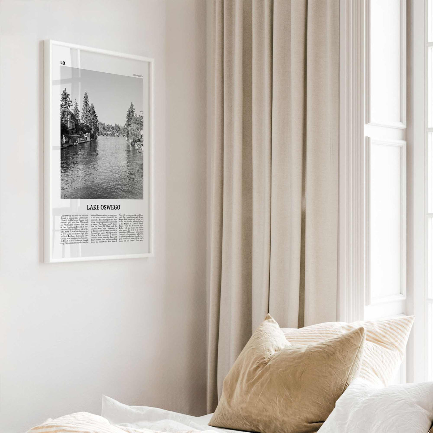 Lake Oswego Print Black and White, Lake Oswego Wall Art, Lake Oswego Poster, Lake Oswego Photo, Lake Oswego Wall Décor, Oregon, USA