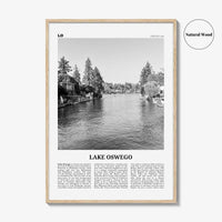 Lake Oswego Print Black and White, Lake Oswego Wall Art, Lake Oswego Poster, Lake Oswego Photo, Lake Oswego Wall Décor, Oregon, USA
