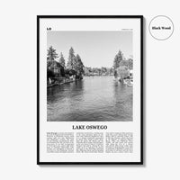 Lake Oswego Print Black and White, Lake Oswego Wall Art, Lake Oswego Poster, Lake Oswego Photo, Lake Oswego Wall Décor, Oregon, USA