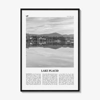 Lake Placid Print Black and White, Lake Placid Wall Art, Lake Placid Poster, Lake Placid Photo, Lake Placid Map, New York, USA