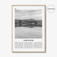Lake Placid Print Black and White, Lake Placid Wall Art, Lake Placid Poster, Lake Placid Photo, Lake Placid Map, New York, USA