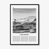 Lake Powell Print Black and White, Lake Powell Wall Art, Lake Powell Poster, Lake Powell Photo, Lake Powell Map, Arizona, USA, United States