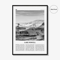 Lake Powell Print Black and White, Lake Powell Wall Art, Lake Powell Poster, Lake Powell Photo, Lake Powell Map, Arizona, USA, United States