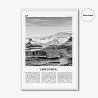 Lake Powell Print Black and White, Lake Powell Wall Art, Lake Powell Poster, Lake Powell Photo, Lake Powell Map, Arizona, USA, United States