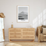 Lake Pukaki Portrait B&W Poster