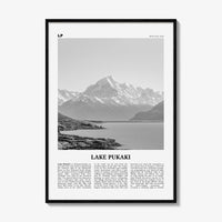 Lake Pukaki Print Black and White, Lake Pukaki Wall Art, Lake Pukaki Poster, Lake Pukaki Photo, New Zealand