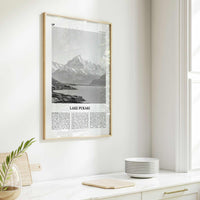 Lake Pukaki Print Black and White, Lake Pukaki Wall Art, Lake Pukaki Poster, Lake Pukaki Photo, New Zealand