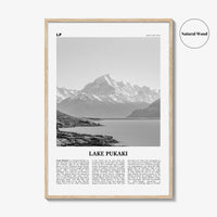 Lake Pukaki Print Black and White, Lake Pukaki Wall Art, Lake Pukaki Poster, Lake Pukaki Photo, New Zealand