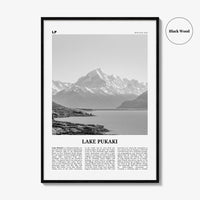 Lake Pukaki Print Black and White, Lake Pukaki Wall Art, Lake Pukaki Poster, Lake Pukaki Photo, New Zealand