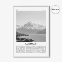 Lake Pukaki Print Black and White, Lake Pukaki Wall Art, Lake Pukaki Poster, Lake Pukaki Photo, New Zealand