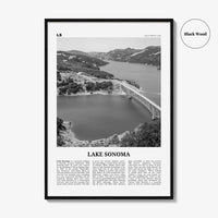 Lake Sonoma Print Black and White, Lake Sonoma Wall Art, Lake Sonoma Poster, Lake Sonoma Photo, Lake Sonoma Décor, California, USA
