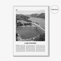 Lake Sonoma Print Black and White, Lake Sonoma Wall Art, Lake Sonoma Poster, Lake Sonoma Photo, Lake Sonoma Décor, California, USA