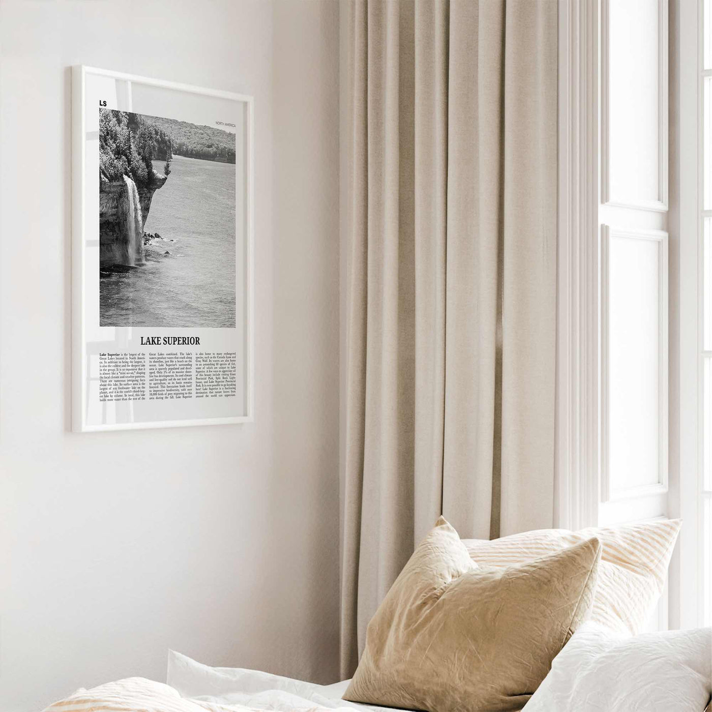 Lake Superior Print Black and White, Lake Superior Wall Art, Lake Superior Poster, Lake Superior Photo, USA, United States, Canada