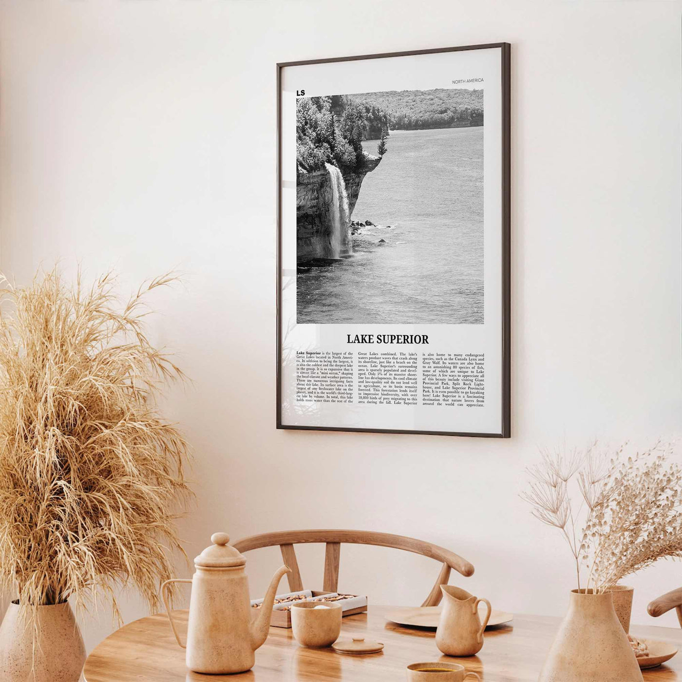 Lake Superior Print Black and White, Lake Superior Wall Art, Lake Superior Poster, Lake Superior Photo, USA, United States, Canada