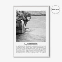 Lake Superior Print Black and White, Lake Superior Wall Art, Lake Superior Poster, Lake Superior Photo, USA, United States, Canada
