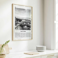 Lake Tahoe Print Black and White No 2, Lake Tahoe Wall Art, Lake Tahoe Poster, Lake Tahoe Photo, California, USA, United States