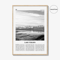 Lake Tekapo Print Black and White, Lake Tekapo Wall Art, Lake Tekapo Poster, Lake Tekapo Photo, New Zealand