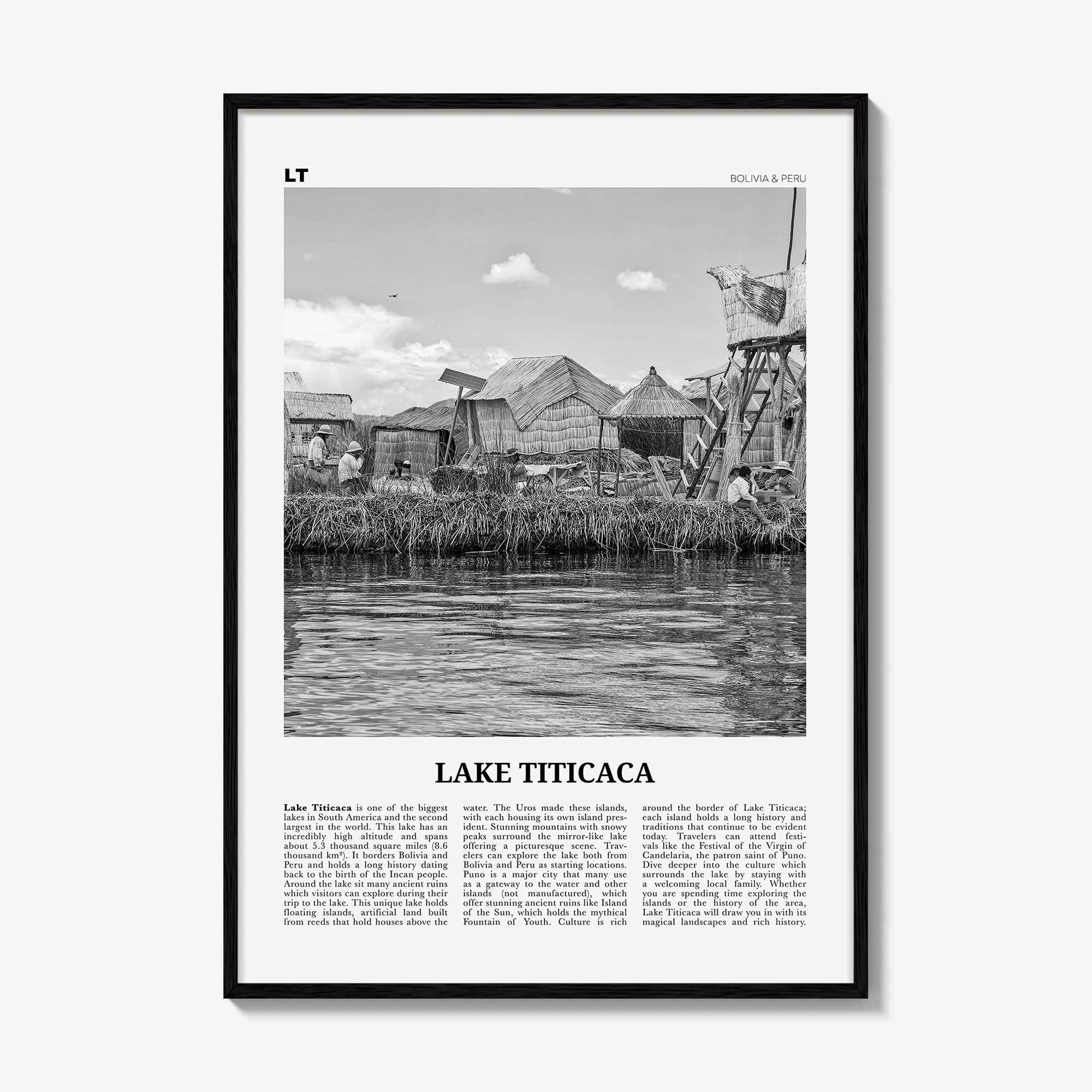 Lake Titicaca Print Black and White, Lake Titicaca Wall Art, Lake Titicaca Poster, Lake Titicaca Photo, Lake Titicaca Décor, Bolivia, Peru