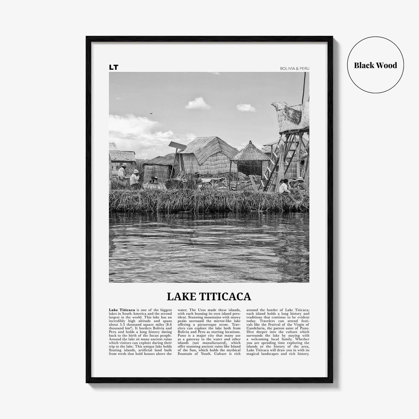 Lake Titicaca Print Black and White, Lake Titicaca Wall Art, Lake Titicaca Poster, Lake Titicaca Photo, Lake Titicaca Décor, Bolivia, Peru