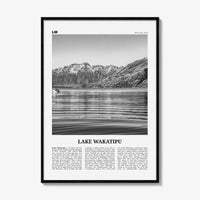 Lake Wakatipu Print Black and White, Lake Wakatipu Wall Art, Lake Wakatipu Poster, Lake Wakatipu Photo, Lake Wakatipu Décor, New Zealand