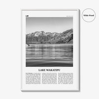 Lake Wakatipu Print Black and White, Lake Wakatipu Wall Art, Lake Wakatipu Poster, Lake Wakatipu Photo, Lake Wakatipu Décor, New Zealand