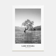 Lake Wānaka Portrait B&W Poster