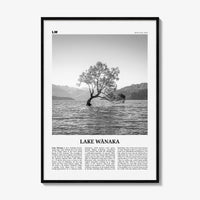 Lake Wanaka Print Black and White, Lake Wānaka Wall Art, Lake Wānaka Poster, Lake Wānaka Photo, Lake Wānaka Wall Décor, New Zealand