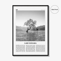 Lake Wanaka Print Black and White, Lake Wānaka Wall Art, Lake Wānaka Poster, Lake Wānaka Photo, Lake Wānaka Wall Décor, New Zealand