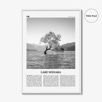 Lake Wanaka Print Black and White, Lake Wānaka Wall Art, Lake Wānaka Poster, Lake Wānaka Photo, Lake Wānaka Wall Décor, New Zealand