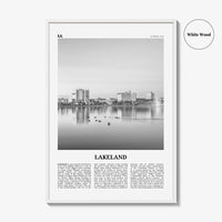 Lakeland Print Black and White, Lakeland Wall Art, Lakeland Poster, Lakeland Photo, Lakeland Wall Décor, Lakeland Map, Florida, USA