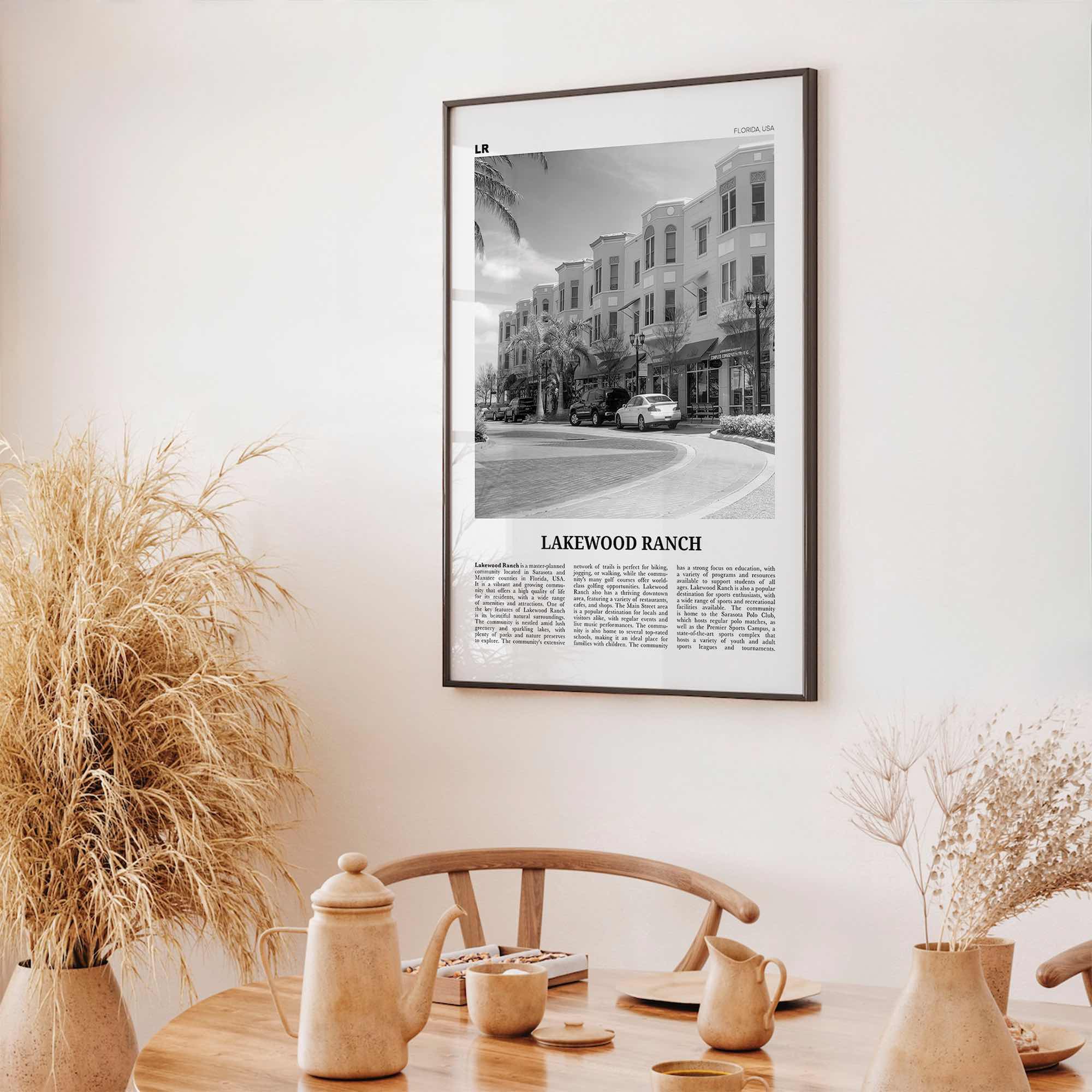 Lakewood Ranch Print Black and White, Lakewood Ranch Wall Art, Lakewood Ranch Poster, Lakewood Photo, Lakewood Wall Décor, Lakewood Map