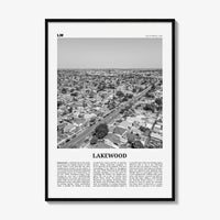 Lakewood Print Black and White, Lakewood Wall Art, Lakewood Poster, Lakewood Photo, Lakewood Map, Lakewood Wall Decor, California, USA