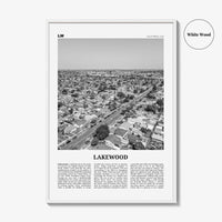 Lakewood Print Black and White, Lakewood Wall Art, Lakewood Poster, Lakewood Photo, Lakewood Map, Lakewood Wall Decor, California, USA