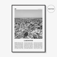 Lakewood Print Black and White, Lakewood Wall Art, Lakewood Poster, Lakewood Photo, Lakewood Map, Lakewood Wall Decor, California, USA