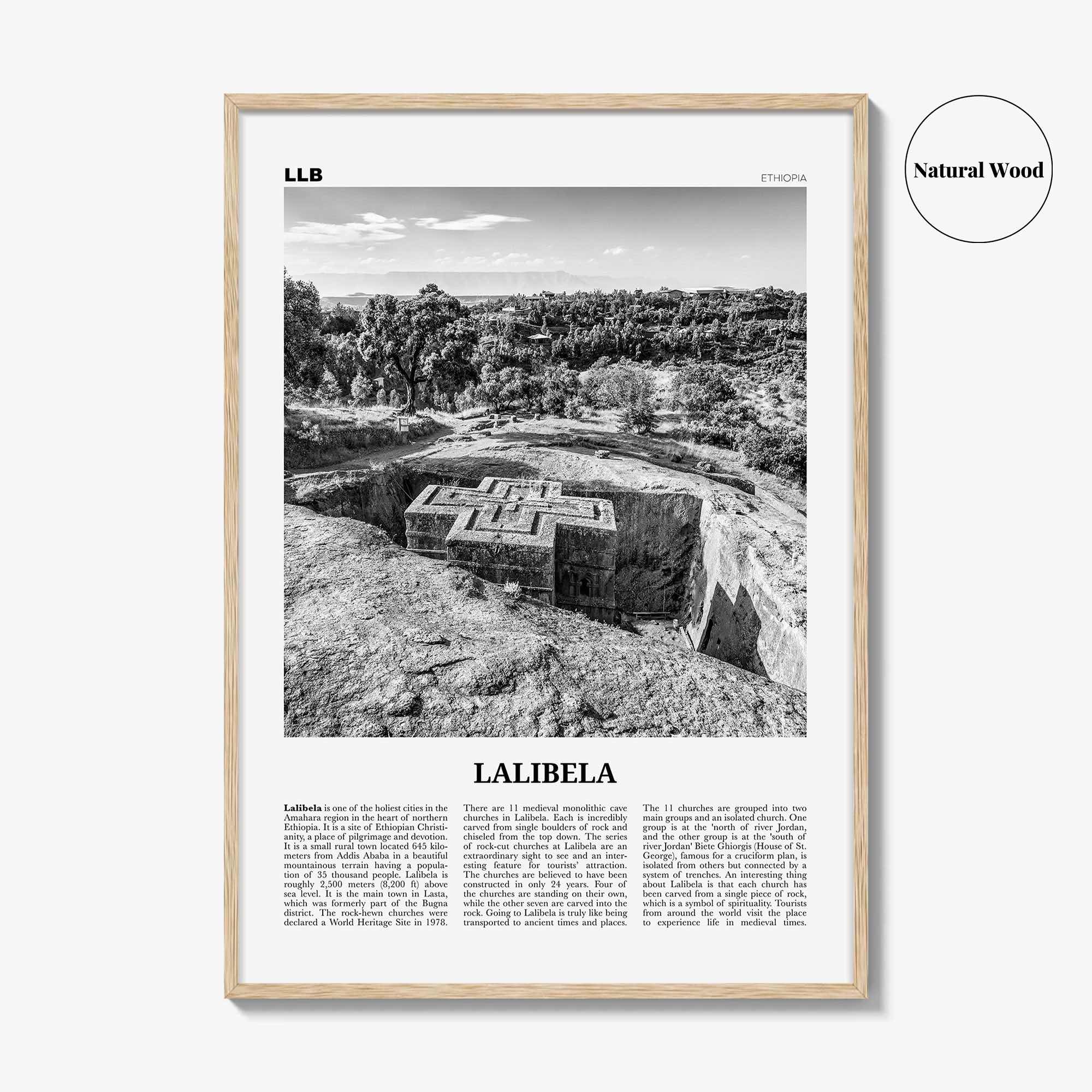 Lalibela Print Black and White, Lalibela Wall Art, Lalibela Poster, Lalibela Photo, Lalibela Wall Décor, Lalibela Map, Ethiopia