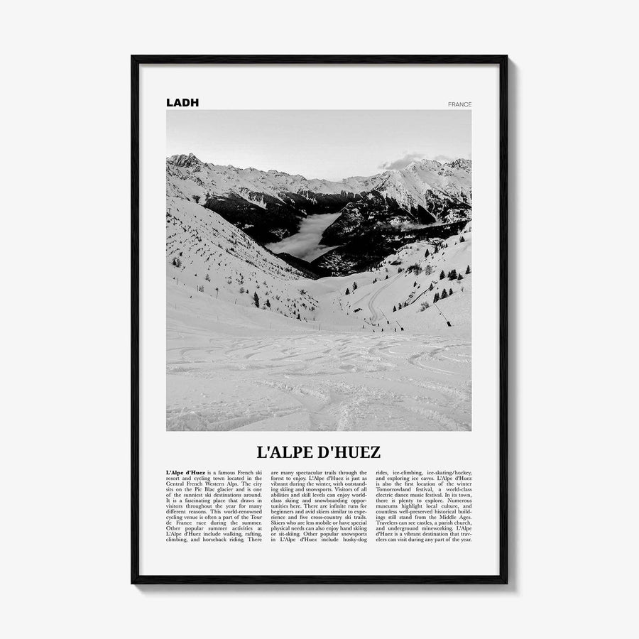 L'Alpe d'Huez Print Black and White, Alpe d’Huez Wall Art, Alpe d’Huez Poster, Alpe d’Huez Photo, Alpe d’Huez Décor, L'Alpe d'Huez, France