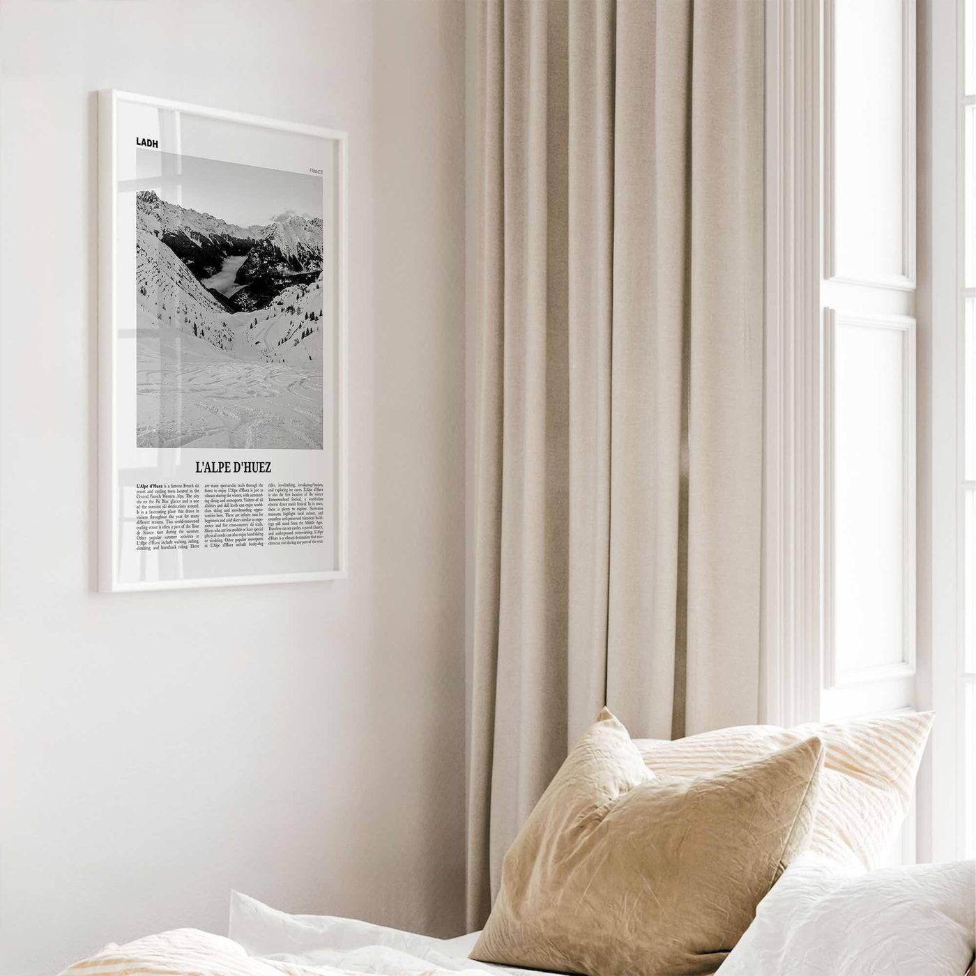 L'Alpe d'Huez Print Black and White, Alpe d’Huez Wall Art, Alpe d’Huez Poster, Alpe d’Huez Photo, Alpe d’Huez Décor, L'Alpe d'Huez, France